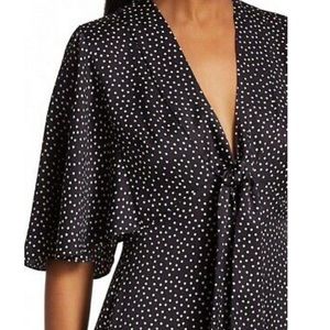 ALEXIS Kasany Dot-Print Tie-Front Dress Size XS $524
